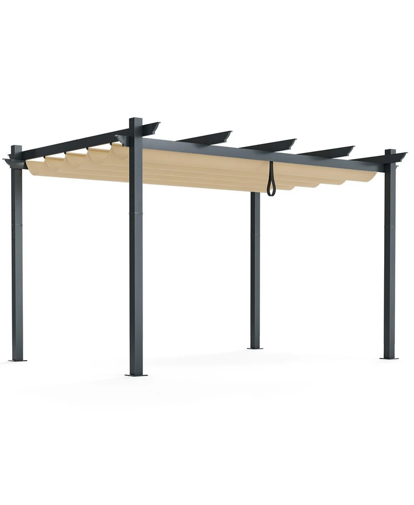 10 x 13 Feet Outdoor Aluminum Retractable Pergola Canopy Shelter