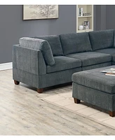 Grey Chenille Modular Sectional 6 Piece Set