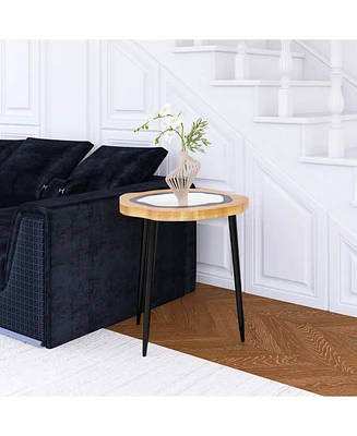 Multipurpose Side Table for Living Room, Bedroom, Balcony: Mdf and Metal
