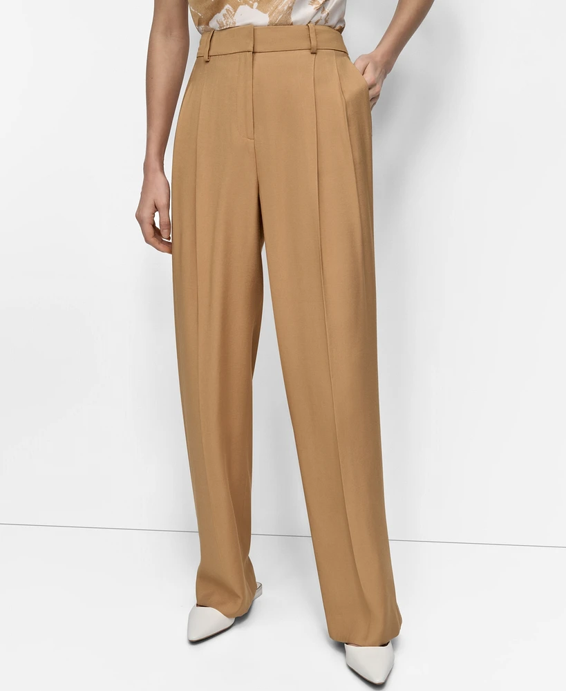 Dkny Women's High-Rise Sueded Canvas Pants