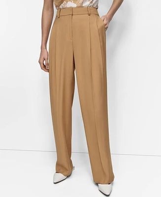 Dkny Women's High-Rise Sueded Canvas Pants