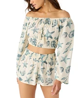 O'Neill Juniors' Kammie Seashell-Print Crop Top