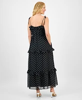 julia jordan Women's Tie-Strap Ruffle-Tier Maxi Dress