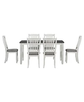 7-Piece Dining Set with Upholstered Chairs