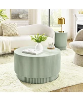 15.72-inch H-barrel coffee table, Nordic style, simple design, suitable for indoor and outdoor use, magnesium oxide material, suitable for living room