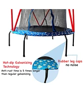 66" Trampoline for Kids Toddler Indoor Outdoor Small Trampolines for Baby with heighten net No-Gap Design for Kids