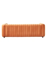 Contemporary Soft Velvet Sofa Couch 84.25"W for Living Room, Orange
