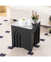 15.74" Square Side Table Small Coffee Table Accent Table Bedside Table for Living Room Bedroom,Black