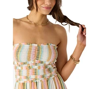 O'Neill Juniors' Devyn Low Tide Striped Strapless Dress