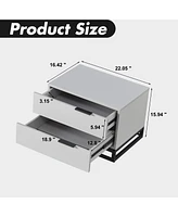 Grey Nightstand with 2 Drawers for Closet, Bedroom, or Entryway