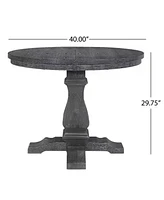 Rustic Elegance: Expandable Pedestal Dining Table with Nature-Inspired Design