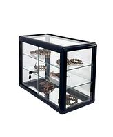 Tempered Glass Counter Top Display Showcase with Sliding Glass Door and Lock, Standard Aluminum Framing with Sliding Glass Door and Lock-display cabin