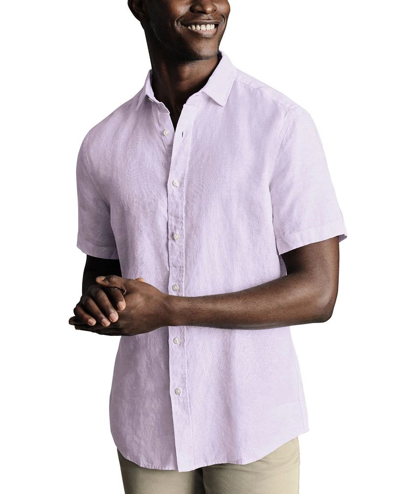 Charles Tyrwhitt Men's Slim-Fit Button-Down Linen Shirt