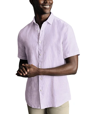 Charles Tyrwhitt Men's Slim-Fit Button-Down Linen Shirt
