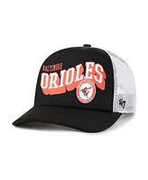 '47 Brand Men's Black Baltimore Orioles Meander Foam Trucker Snapback Hat