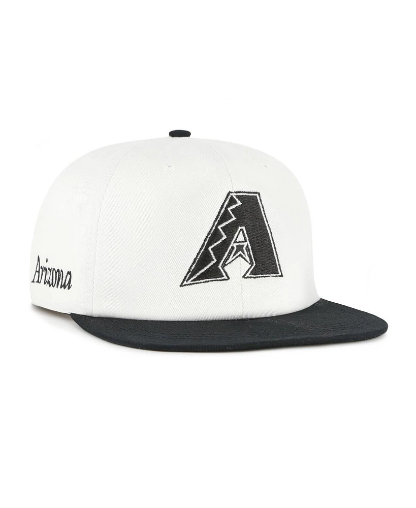 '47 Brand Men's White/Black Arizona Diamondbacks Foundation Captain Snapback Hat