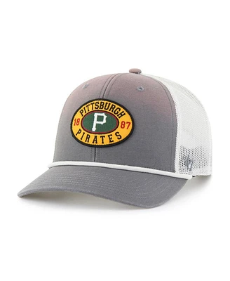 '47 Brand Men's Gray/White Pittsburgh Pirates Tide Sweep Rope Trucker Adjustable Hat