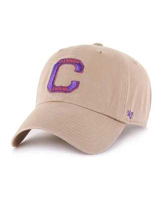 '47 Brand Men's Khaki Clemson Tigers Vault Clean Up Adjustable Hat