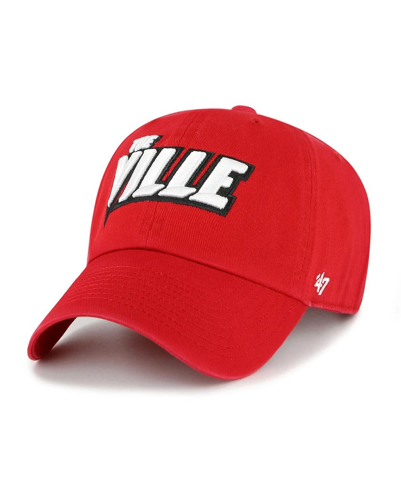 '47 Brand Men's Red Louisville Cardinals Clean Up Adjustable Hat