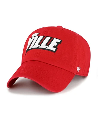 '47 Brand Men's Red Louisville Cardinals Clean Up Adjustable Hat