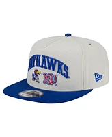 New Era Men's White Kansas Jayhawks Collegiate 9FIFTY A-Frame Snapback Hat