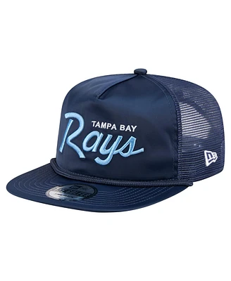 New Era Men's Navy Tampa Bay Rays Retro Satin Script Golfer Adjustable Hat