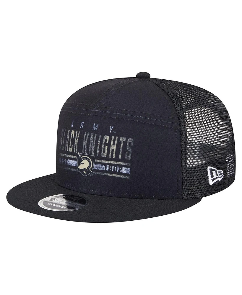 New Era Men's Black Army Black Knights Split Panel 9FIFTY Snapback Trucker Hat