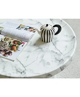 mitation marbed metal end table set