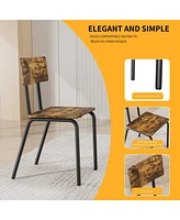 5-Piece Dining Set for 4: Kitchen Table & Chairs, Metal & Mdf, Compact