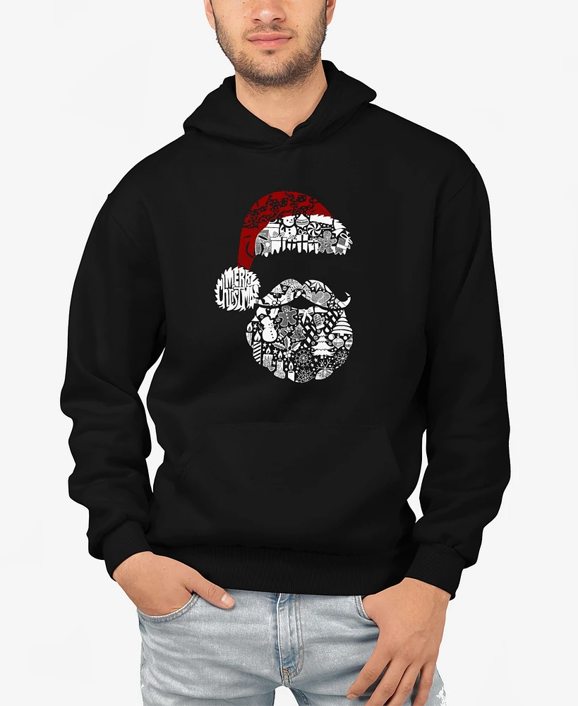 La Pop Art Men's Santa Pics Word Hooded Sweatshirt