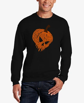 La Pop Art Men's Evil Pumpkin Word Crewneck Sweatshirt