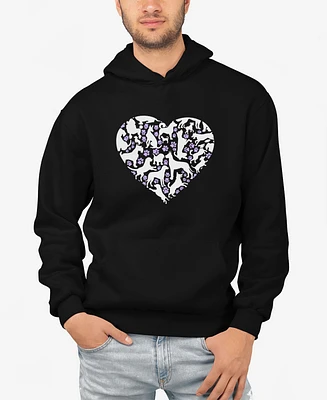 La Pop Art Men's Dog Heart Word Hooded Sweatshirt