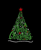 La Pop Art Men's We Wish You A Merry Christmas Word Crewneck Sweatshirt