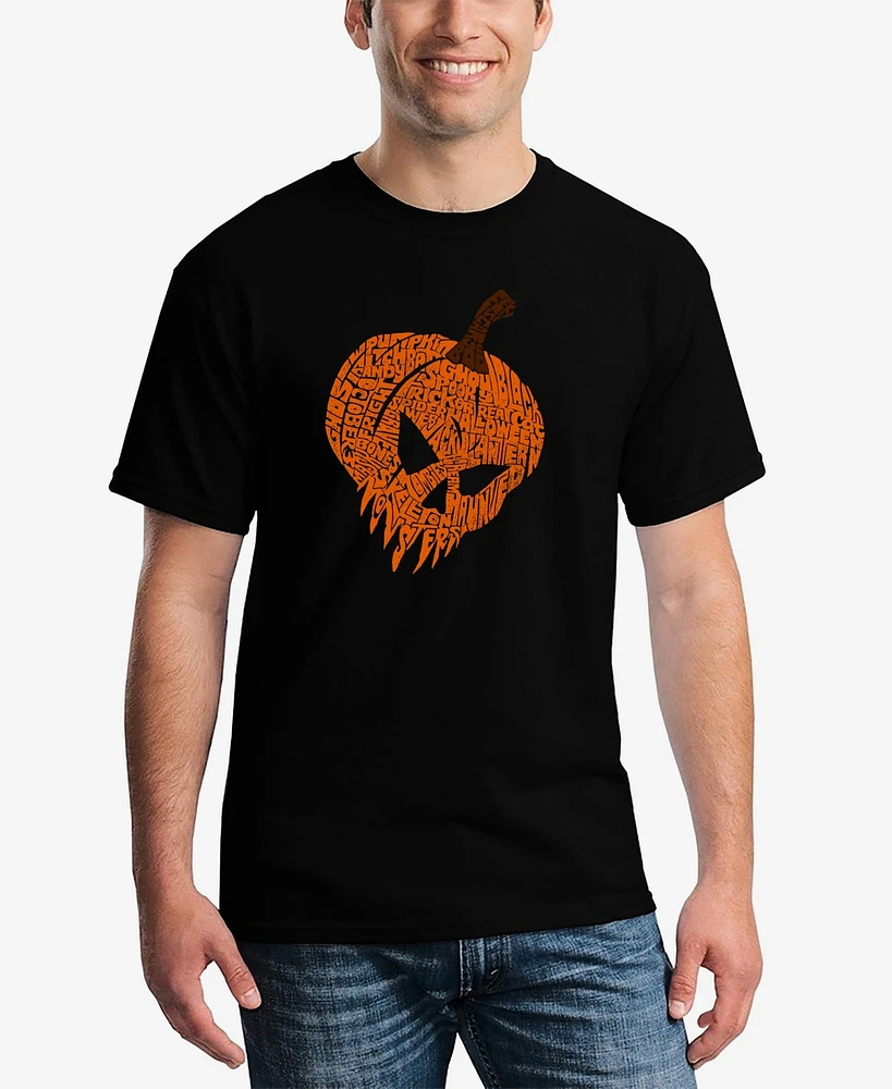 La Pop Art Men's Evil Pumpkin Word T-Shirt
