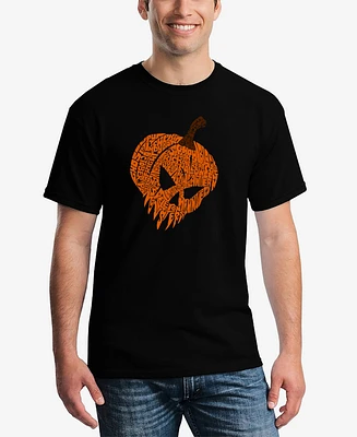 La Pop Art Men's Evil Pumpkin Word T-Shirt