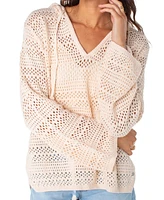 Roxy Juniors' Hippie Love Cotton-Blend Relaxed Sweater