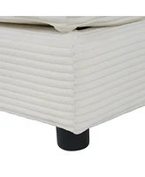 149.6" Modern Modular Corduroy Sofa with Storage Pockets
