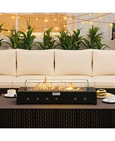 Portable Mini Fireplace with Wind Guard and Stainless Steel Burner