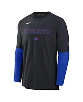 Nike Men's Black Toronto Blue Jays Authentic Collection City Connect Lightweight Player Tri-Blend Performance Long Sleeve T-Shirt