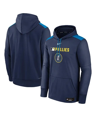 Nike Men's Navy Philadelphia Phillies Authentic Collection City Connect Therma Pullover Hoodie