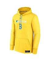 Nike Men's Gold Boston Red Sox Authentic Collection City Connect Therma Pullover Hoodie
