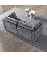 modular sofa whitechenille fabric, simple and grand, the seat and back is very soft. this is also a Knock Down sofa