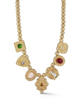 Rachel Zoe Gold Plated Vintage Statement Necklace