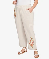 Alfred Dunner Plus Floral Embroidered Ankle Pants