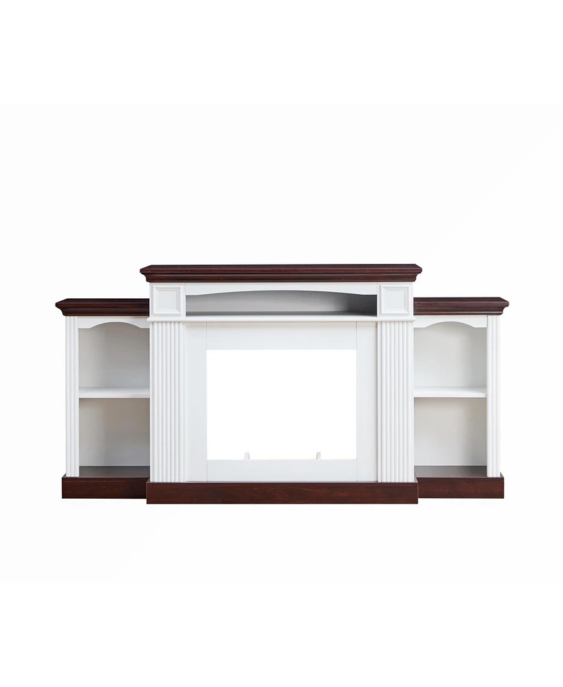 Farmhouse Style Fireplace Tv Stand for 70-inch Tv Electric Fireplace Tv Stand for Living Room or Bedroom Storage