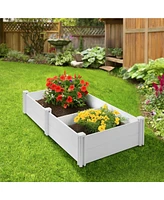 3' x 6' x 12" White Vinyl Raised Garden Bed, Above Ground Planter Box