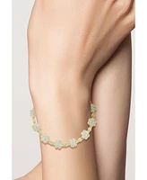 Rachel Zoe 14K Gold Plated Sterling Silver Flower Tennis Bracelet
