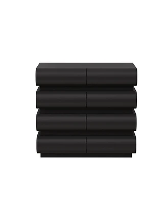 8 Drawer Dresser for Bedroom, Black Dresser No Handle, Modern 8 Chest of Drawers with Wide Storage
