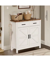 Kitchen Storage Cabinet, Modern Farmhouse Buffet Cabinet with Storage, Coffee Bar with 2 Drawers and 2 Doors, Floor Sideboard Buffet for Living Room,