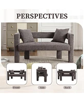 Modern Chenille Loveseat: Comfy 2-Seater Sofa for Living and Leisure (Gray)